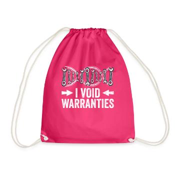 I Void Warranties Automotive Mechanic Truck Mechatronics Technician - Drawstring Bag - fuchsia - Front