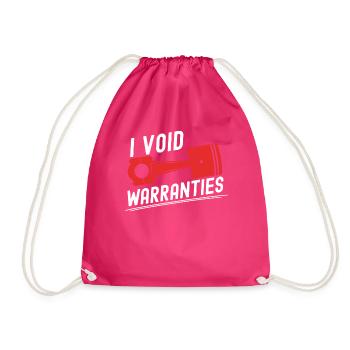 I Void Warranties Automotive Mechanic Truck Mechatronics Technician - Drawstring Bag - fuchsia - Front