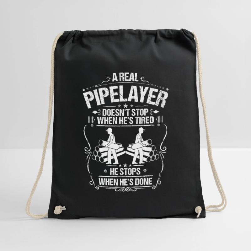 Pipeline Constructor Pipeline Construction Pipelayer Drawstring Bag