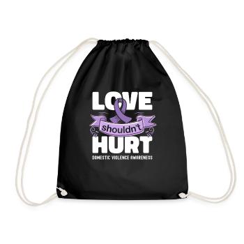 Anti Häusliche Gewalt Love Shouldn't Hurt - Turnbeutel - Schwarz - Vorne