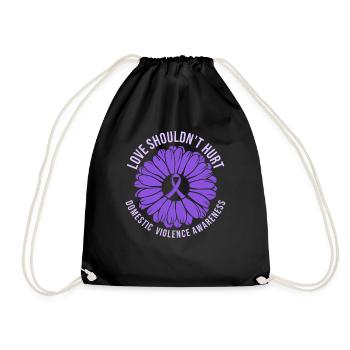 Anti Domestic Violence Love Shouldn't Hurt - Drawstring Bag - black - Front