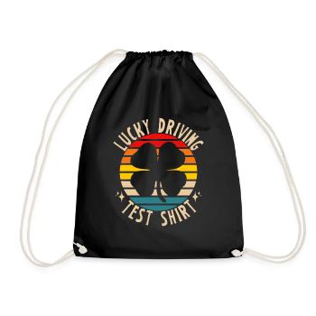 Driving test - Driving test Driving licence - Drawstring Bag - black - Front