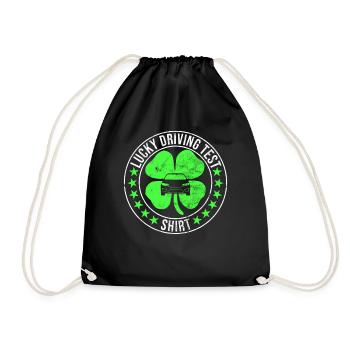 Driving test - Driving test Driving licence - Drawstring Bag - black - Front