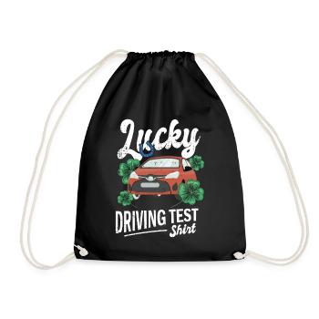 Driving test - driving test driving licence - Drawstring Bag - black - Front