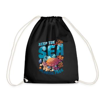 Gardez la mer sans plastique, sauvez l’océan. - Sac de sport léger - noir - Devant