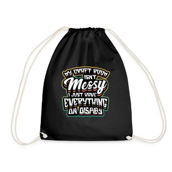 Salle d’artisanat en désordre, tout est exposé - Sac de sport léger - noir - Devant