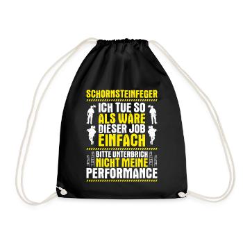 Schornsteinfeger Kaminkehrer Chimney Sweep - Turnbeutel - Schwarz - Vorne