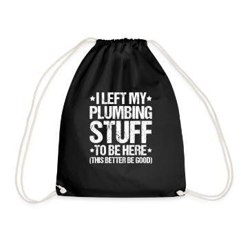 Plant mechanic plumber plumber sanitary heating - Drawstring Bag - black - Front