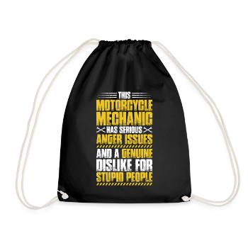 Two-wheel mechatronics engineer Motorcycle Motorcycle Mechanic - Drawstring Bag - black - Front