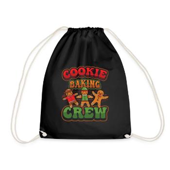 Cookie baking crew, Christmas, gingerbread. - Drawstring Bag - black - Front