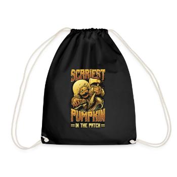 Creepiest pumpkin in the patch pumpkin Halloween. - Drawstring Bag - black - Front