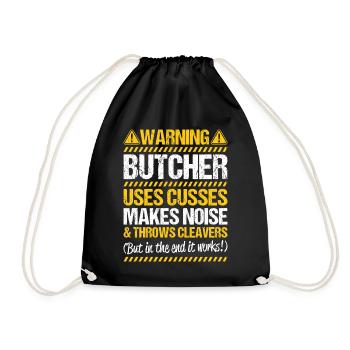 Butcher Butcher Butcher - Drawstring Bag - black - Front