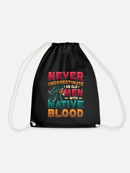 Alte Männer Mit Native Blood, Indianer. - Turnbeutel - Schwarz