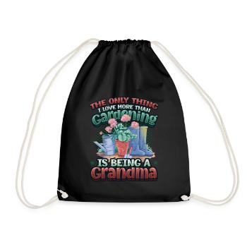 Garden lovers, women, gardening, grandma. - Drawstring Bag - black - Front