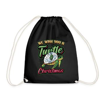 Nous vous souhaitons un Noël riche en tortues. - Sac de sport léger - noir - Devant