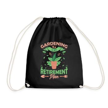 Gardening is my retirement plan. - Drawstring Bag - black - Front