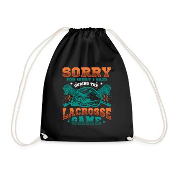 Tut Mir Leid, Was Ich Während Des Lacrosse-spiels - Turnbeutel - Schwarz - Vorne