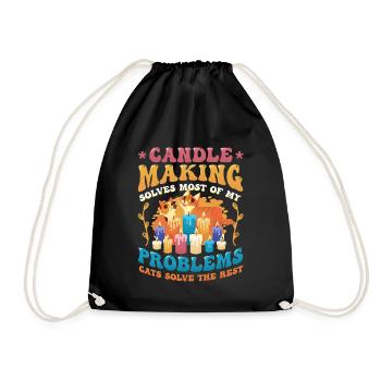 Candle Making Cat Lovers Candle Makers - Drawstring Bag - black - Front