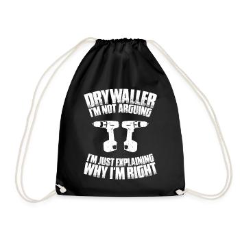 Drywall fitter Drywaller - Drawstring Bag - black - Front