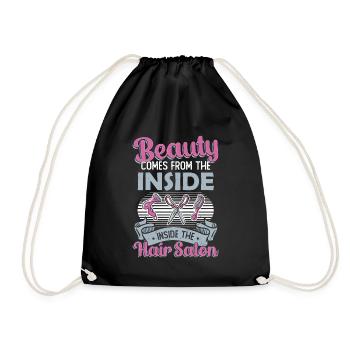 La beauté vient de l’intérieur du salon de coiffure - Sac de sport léger - noir - Devant