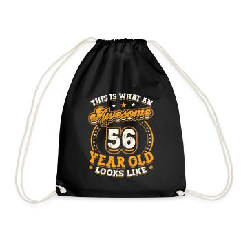 This is what a great 56-year-old looks like. - Drawstring Bag - black - Front