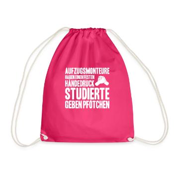 Elevator Fitter Elevator Mechanic Elevator Mechanic - Drawstring Bag - fuchsia - Front