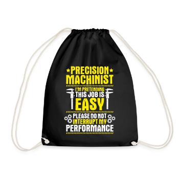 Precision mechanic Precision Machinist - Drawstring Bag - black - Front