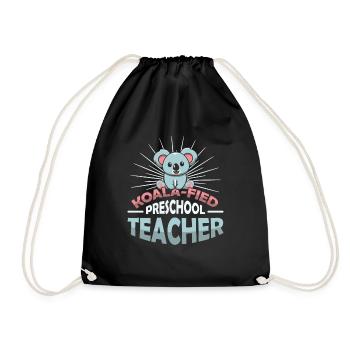 Koala-fied Koala Proud Preschool Teacher - Drawstring Bag - black - Front