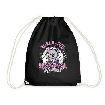 Koala-fied Koala Proud Preschool Teacher - Drawstring Bag - black - Front