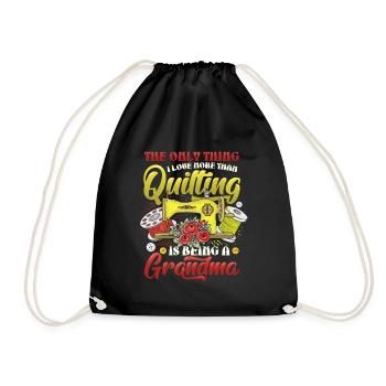 Sewing Quilter Grandma Quilting - Drawstring Bag - black - Front