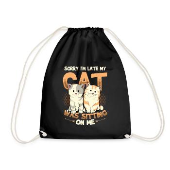 Sorry I'm late - Drawstring Bag - black - Front
