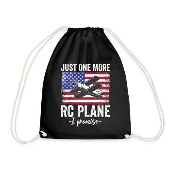 RC Airplane Model Making Model Airplane - Drawstring Bag - black - Front