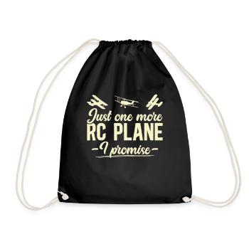 RC Airplane Model Making Model Airplane - Drawstring Bag - black - Front