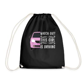 Driving licence test Driving test - Drawstring Bag - black - Front