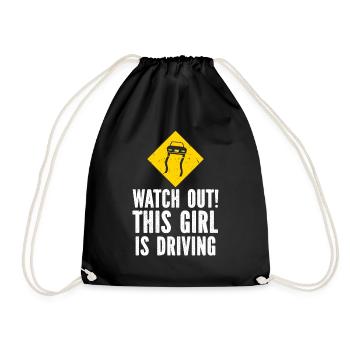 Driving licence test Driving test - Drawstring Bag - black - Front