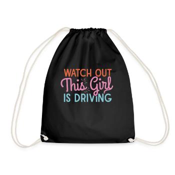 Driving licence test Driving test - Drawstring Bag - black - Front
