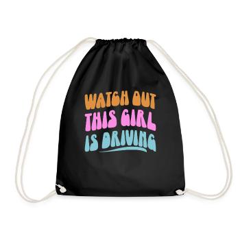 Driving licence test Driving test - Drawstring Bag - black - Front