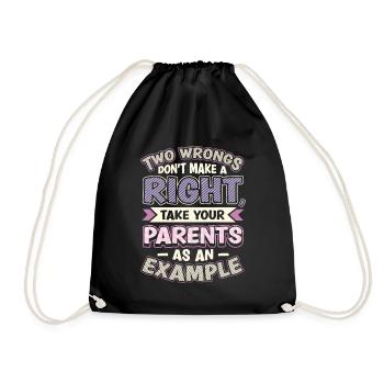 Two injustices do not make a right. - Drawstring Bag - black - Front