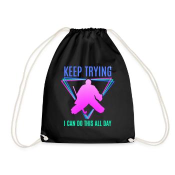 Field Hockey Goalie Hockey Goalie Saying - Drawstring Bag - black - Front