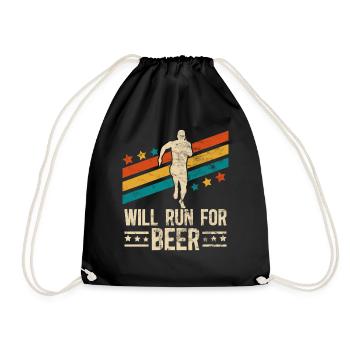 Courra pour les coureurs drôles de bière - Sac de sport léger - noir - Devant