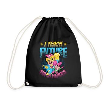 I teach superheroes - Drawstring Bag - black - Front