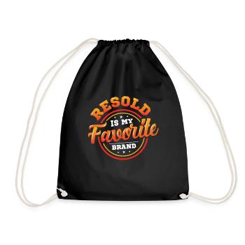 Resold Is My Favorite Brand Flea Market Thrifting - Drawstring Bag - black - Front
