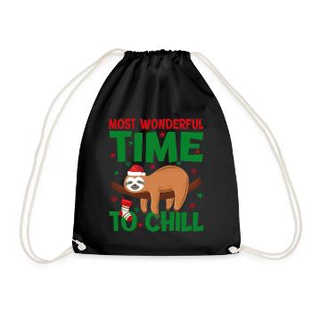 Paresseux de Noël meilleur moment pour se détendre - Sac de sport léger - noir - Devant
