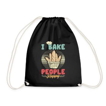 Je fais cuire des gens heureux amateurs de pâtisserie - Sac de sport léger - noir - Devant