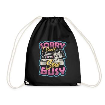 Sorry, I can't sew busy - Drawstring Bag - black - Front