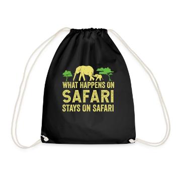 Was auf Safari passiert bleibt auf Safari Afrika - Turnbeutel - Schwarz - Vorne