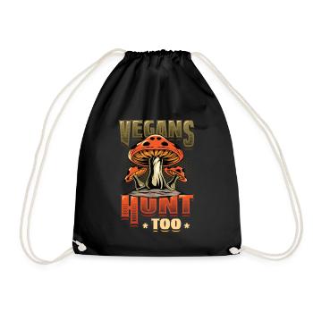 Veganer Jagen Zu Pilzjagd - Turnbeutel - Schwarz - Vorne