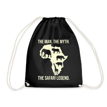 Afrika Safari Mann Mythos Die Safari Legende - Turnbeutel - Schwarz - Vorne