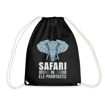 Safari ist Elephantastic Safari-Abenteuer Afrika - Turnbeutel - Schwarz - Vorne