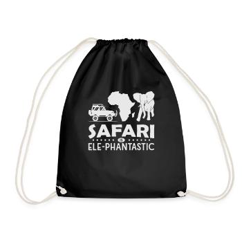 Safari ist Elephantastic Safari-Abenteuer Afrika - Turnbeutel - Schwarz - Vorne